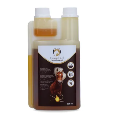 Pferde-Leinöl - 500 ml - Unterstützt die Verdauung und Darmfunktion des Pferdes