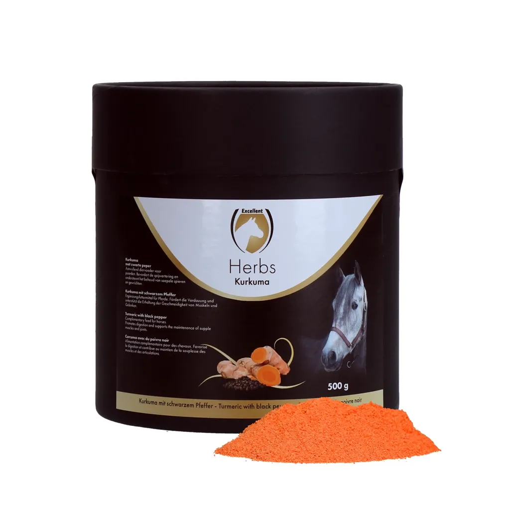 Excellent Pferde-Kräuter Kurkuma 500 g- Fördert die Verdauung und erhält die Geschmeidigkeit der Muskeln!