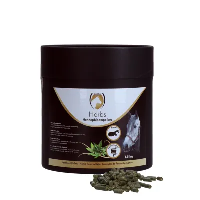 Excellent Pferde-Kräuter Hanfmehl-Pellets 1,5 kg - Unterstützt die Darmfunktion und die allgemeine Gesundheit