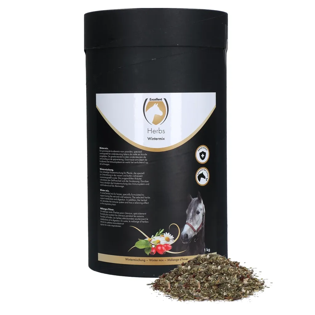 Excellent Pferde-Kräuter Wintermix 1 kg unterstützt in der kalten und nassen Jahreszeit