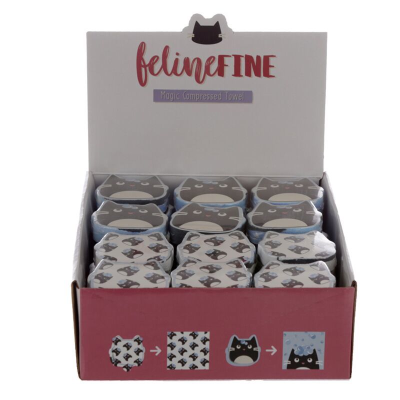 Feline Fine Katze komprimiertes Reisehandtuch Waschlappen