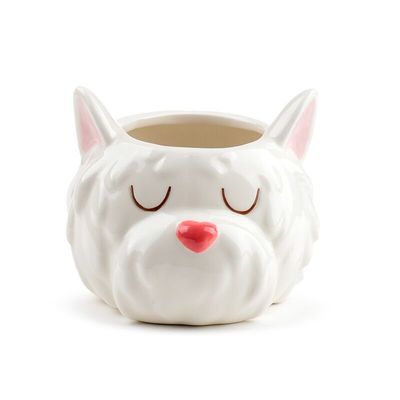 Westie Hund Blumentopf aus Keramik für den Innenbereich