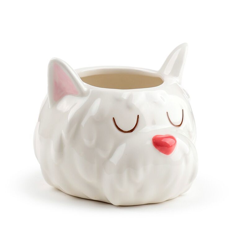 Westie Hund Blumentopf aus Keramik für den Innenbereich