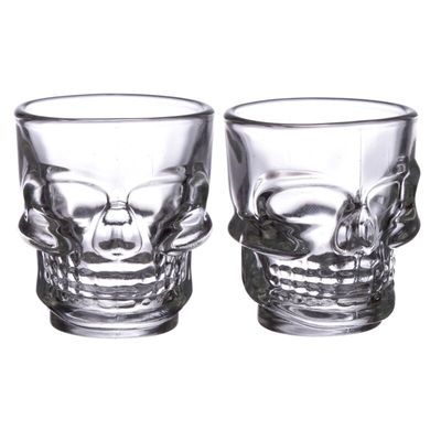 2-er Set Skulls &amp; Roses Totenkopf Schnapsgläser (60ml)