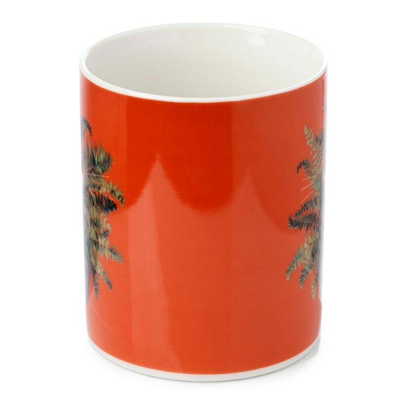 Kim Haskins Cat Katze im Blumentopf rote Tasse aus Porzellan
