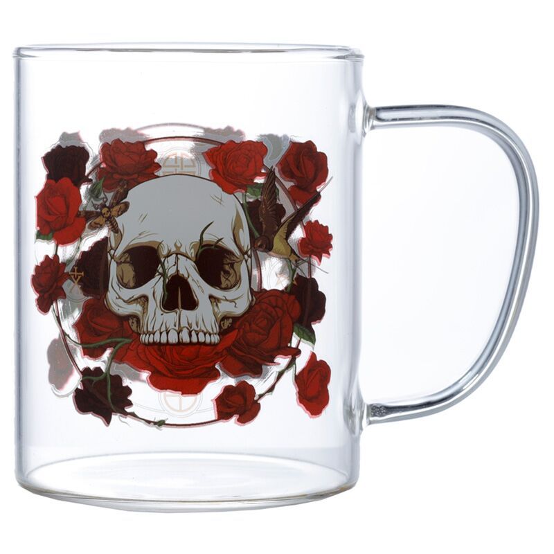 Skull &amp; Roses Totenkopf Glasbecher