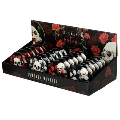 Skulls &amp; Roses Totenkopf Taschenspiegel