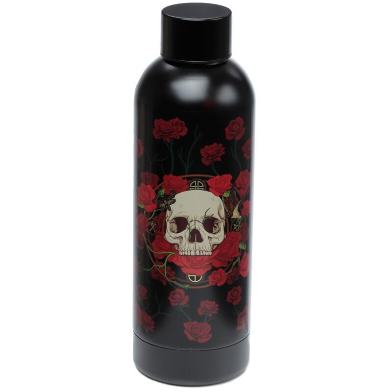 Skulls &amp; Roses Totenköpfe Thermo Heiß &amp; Kalt Trinkflasche 530ml