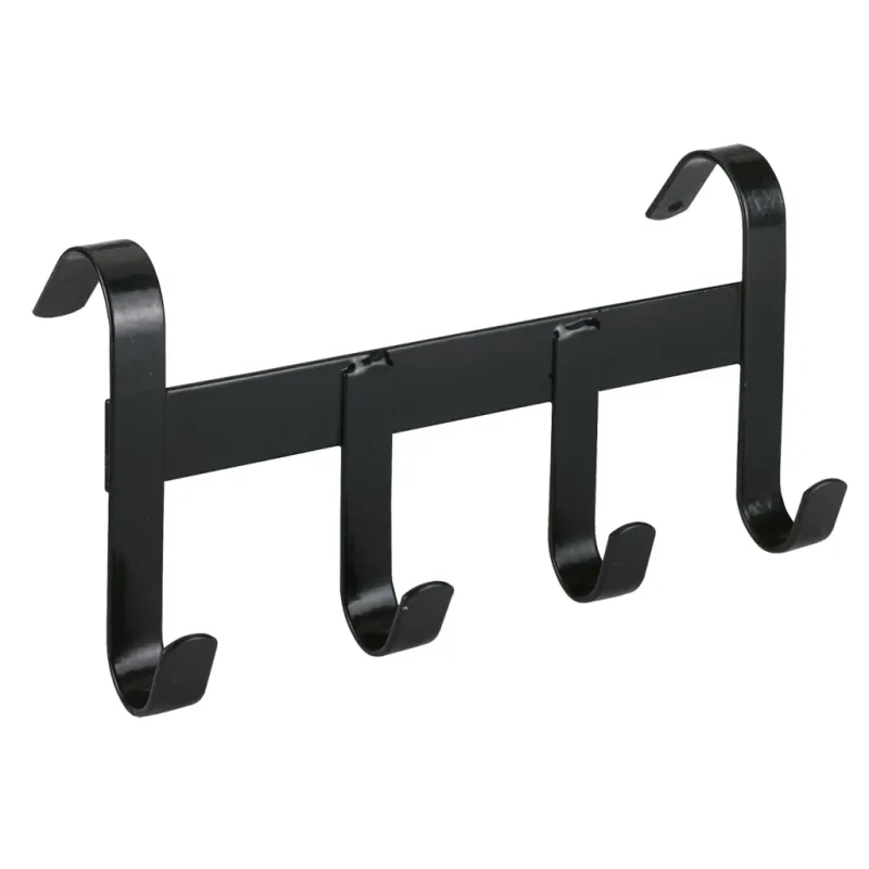 Trensenhalter / Halfterhalter Metall mit 4 Haken - Schwarz