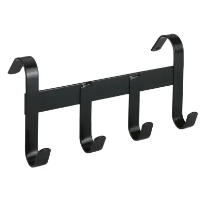 Trensenhalter / Halfterhalter Metall mit 4 Haken - Schwarz