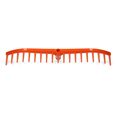 Laub - Garten- und Rasenrechen - 60 CM - Handrechen - Grasrechen - 19 Zähne - Rot