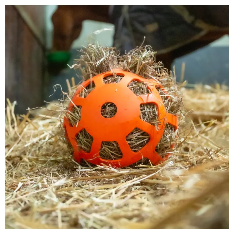Heuraufe Slowfeeder Fun & Flex Ø 22 cm – Heunetz für Pferde & Weidetiere – Slowfeeder –Bis zu 1 kg Heu