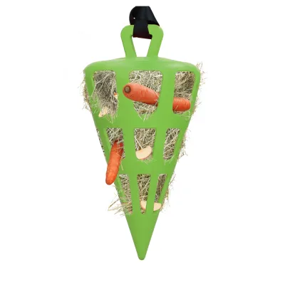 Heuraufe Slowfeeder Fun &amp; Flex Ø 22 cm Karotte – Heunetz für Pferde &amp; Weidetiere – Slowfeeder –Bis zu 1 kg Heu