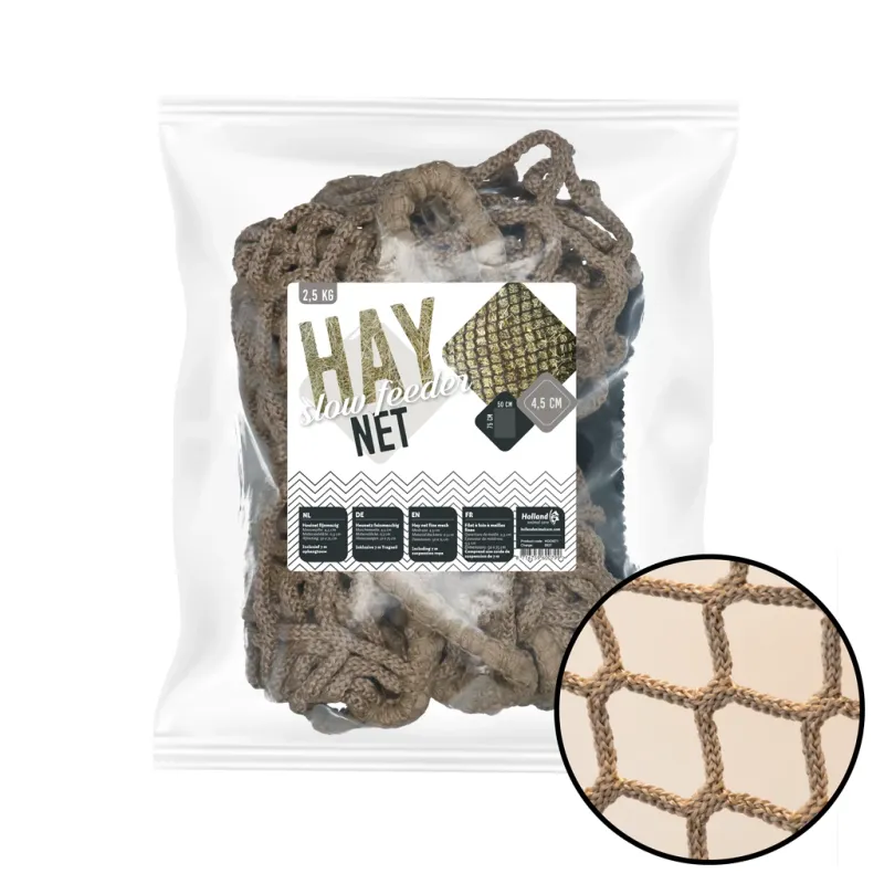 Heunetz Slowfeeder 50x75 cm für Pferde - Bis zu 2,5 kg Heu