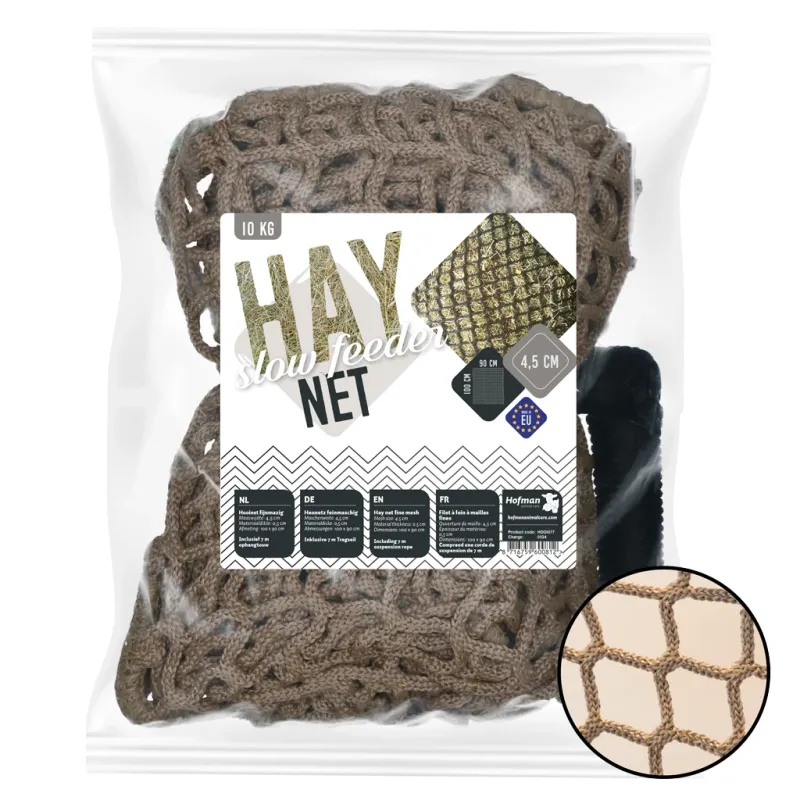 Heunetz Slowfeeder 100x90 cm für Pferde - Bis zu 10 kg Heu