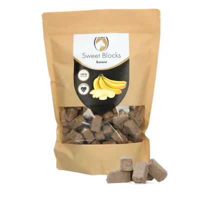 Excellent Horse Sweet Banana Blocks - Pferdeleckerli - zuckerfrei - Bananengeschmack - 1 kg