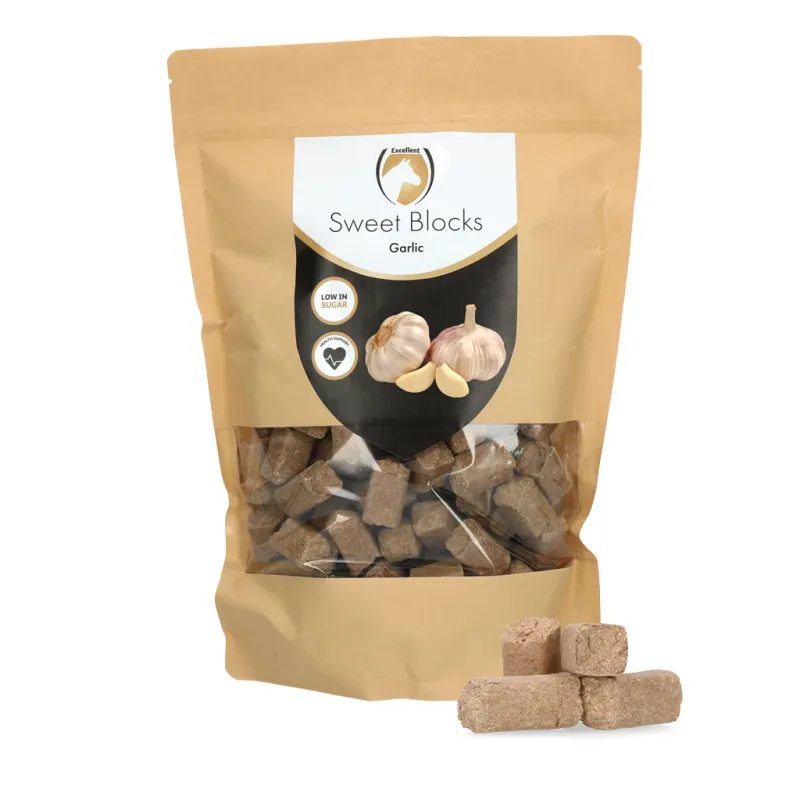 Excellent Horse Sweet Garlic Blocks - 1 kg - Pferdeleckerli -Knoblauchgeschmack