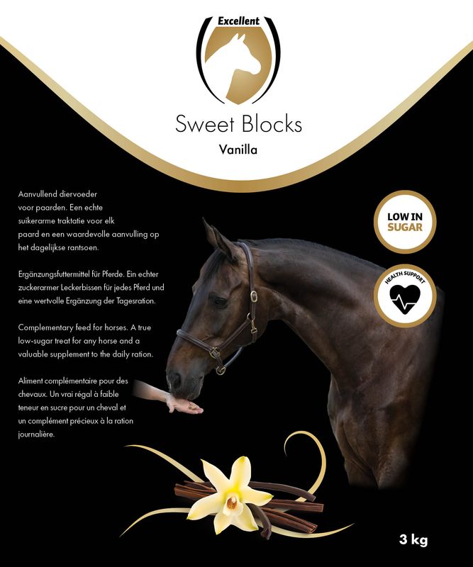 Excellent Horse Sweet Vanille Blöcke - 3 kg - Pferdeleckerli - Vanillegeschmack