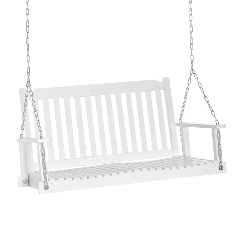 Gartenschaukel, Hängebank für 2 Personen Massivholz weiss