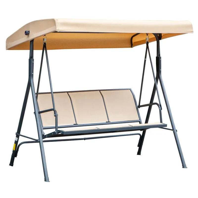 Hollywoodschaukel für 3 Personen mit grosser Bequemlichkeit, Beige