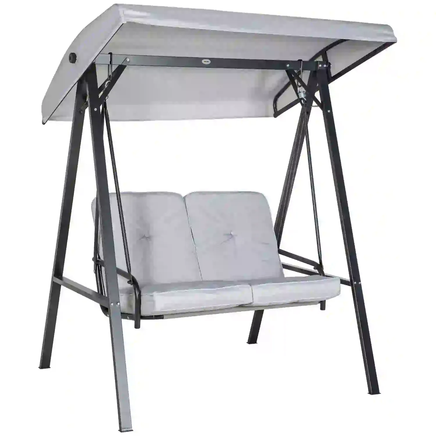 Hollywoodschaukel, 2-Sitzer Gartenschaukel, 145 x 116 x 172 cm, Grau