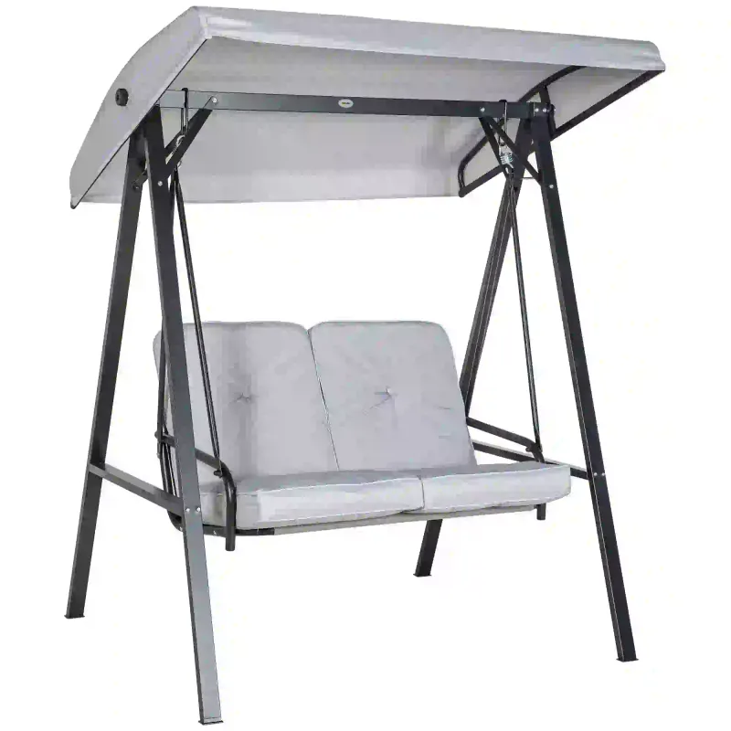 Hollywoodschaukel, 2-Sitzer Gartenschaukel, 145 x 116 x 172 cm, Grau