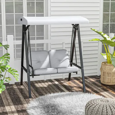 Hollywoodschaukel 2-Sitzer, verstellbares Dach, 145 x 116 x 172 cm, Grau
