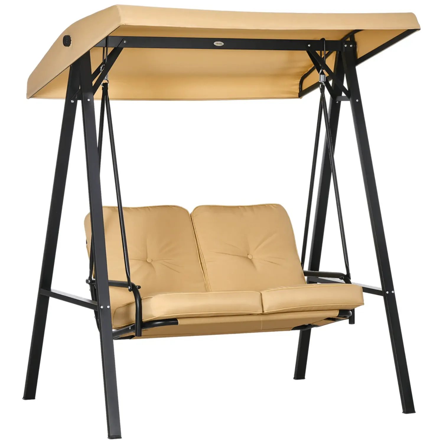 Hollywoodschaukel, 2-Sitzer Gartenschaukel, 145 x 116 x 172 cm, Beige