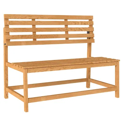 2-Sitzer Gartenbank Holz, wetterfeste Sitzbank, UV-Beständig, Teak