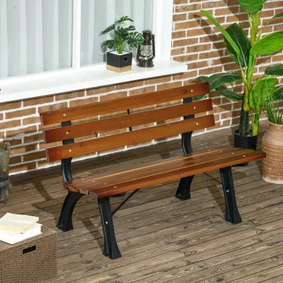 gemütliche Parkbank für 2 Personen, für Garten & Terrasse, Braun