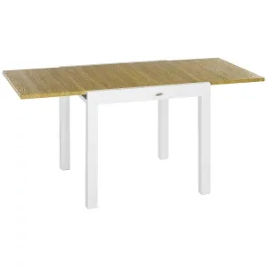 Gartentisch Ausziehtisch, wetterbeständig, Holzoptik, 160 x 80 x 75cm, Braun + Weiss