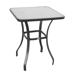 Gartentisch Bistrotisch Hartglas Metall Schwarz