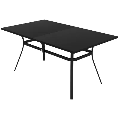 Gartentisch Terrassentisch rechteckig für 6 Personen Schwarz