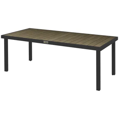 Grosser Gartentisch für 6 Personen, Outdoor-Tisch, Loungetisch, wetterbeständig, 190 x 90 x 74 cm, Naturholz