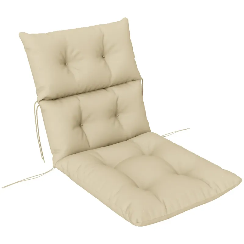 Sitzkissen, Dickes Polsterkissen für Sitzmöbel, mit Rückenlehne, Schaukelstuhlkissen, für drinnen und draussen, Beige