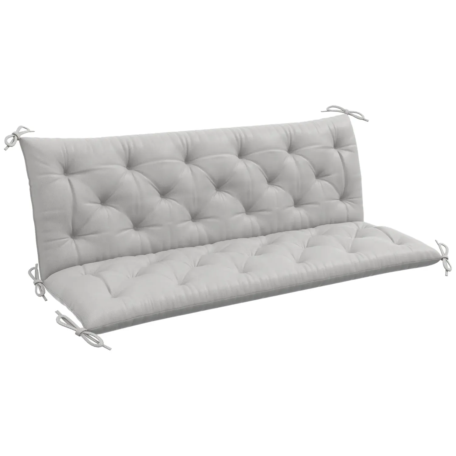 Bankauflage Hollywoodschaukel Sitzkissen Polster Auflage für Sitzbank Gartenbank Gartenmöbel 150 x 98 x 8 cm Baumwolle Hellgrau