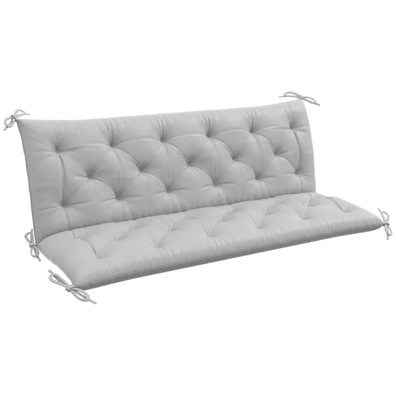 Bankauflage Hollywoodschaukel Sitzkissen Polster Auflage für Sitzbank Gartenbank Gartenmöbel 150 x 98 x 8 cm Baumwolle Hellgrau