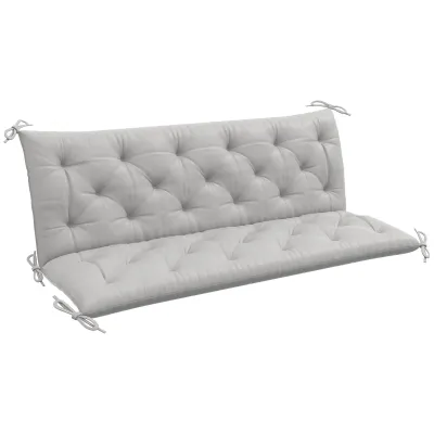 Bankauflage Hollywoodschaukel Sitzkissen Polster Auflage für Sitzbank Gartenbank Gartenmöbel 150 x 98 x 8 cm Baumwolle Hellgrau