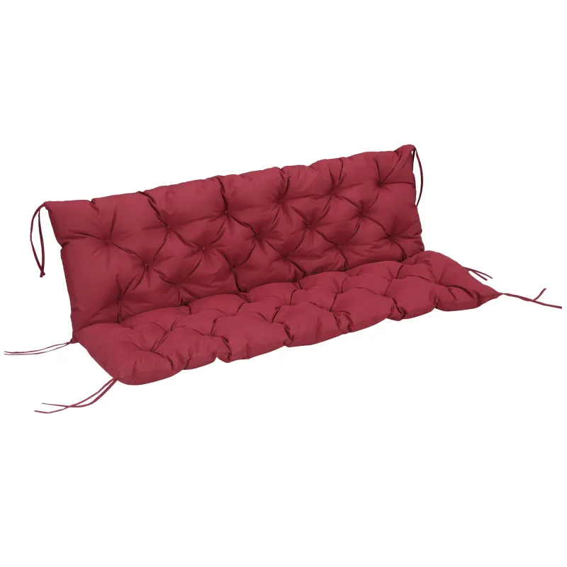 Bankauflage Hollywoodschaukel Sitzkissen Polster Auflage für Sitzbank Gartenbank Gartenmöbel 150 x 98 x 8 cm Baumwolle Rot