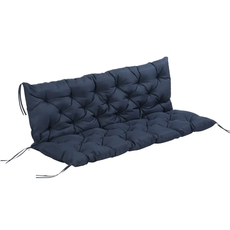 Bankauflage Hollywoodschaukel Sitzkissen Polster Auflage für Sitzbank Gartenbank Gartenmöbel 150 x 98 x 8 cm Baumwolle Dunkelblau