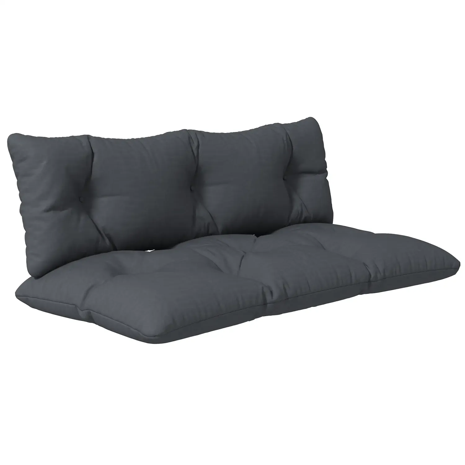 2er-Set Polsterauflage Gartenmöbelsitzkissen Sitzauflage, wetterbeständig, Knopfheftung, 120 x 60 x 15 cm, Grau