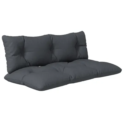 2er-Set Polsterauflage Gartenmöbelsitzkissen Sitzauflage, wetterbeständig, Knopfheftung, 120 x 60 x 15 cm, Grau