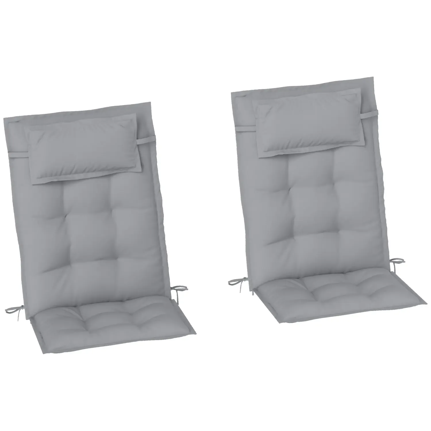 2er Set Auflage für Sonnenliege Wasserabweisend Liegenauflage für Gartenliege Polsterauflage 50x116x5 cm, Hellgrau