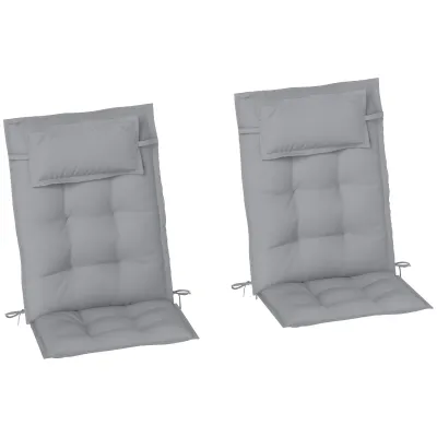 2er Set Auflage für Sonnenliege Wasserabweisend Liegenauflage für Gartenliege Polsterauflage 50x116x5 cm, Hellgrau
