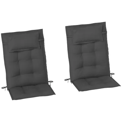 2er Set Auflage für Sonnenliege Wasserabweisend Liegenauflage für Gartenliege Polsterauflage 50x116x5 cm, Dunkelgrau