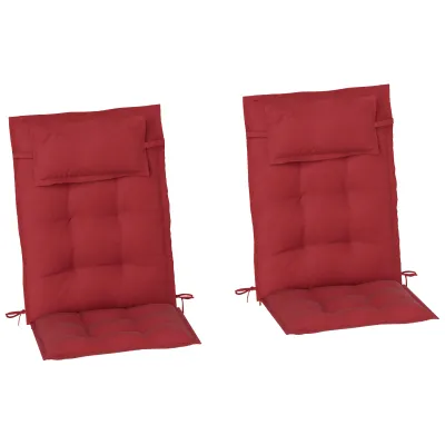 2er Set Auflage für Sonnenliege Wasserabweisend Liegenauflage für Gartenliege Polsterauflage 50x116x5 cm, Weinrot