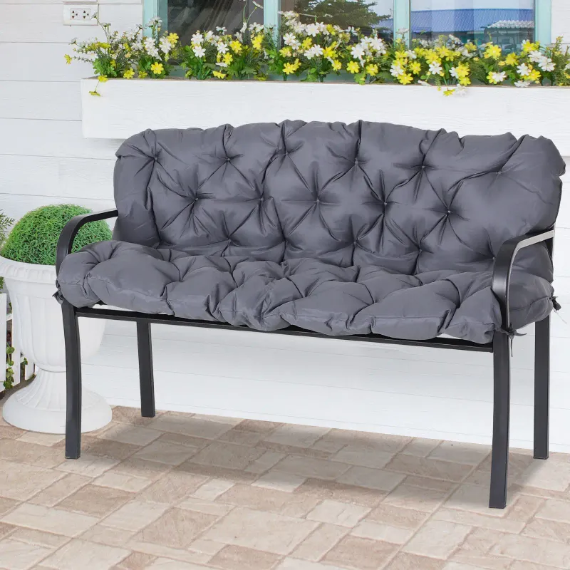 Sitzkissen Rückenkissen für Gartenbank Hollywoodschaukel Gartensofa 2-Sitzer Grau