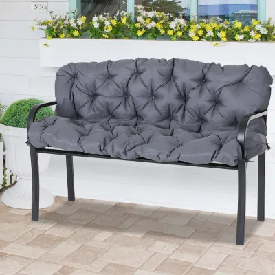 Sitzkissen Rückenkissen für Gartenbank Hollywoodschaukel Gartensofa 2-Sitzer Grau