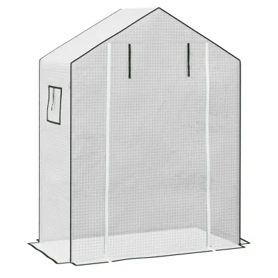 Foliengewächshaus mit Fenster 119 x 60 x 60 cm PVC Treibhaus Tomatenhaus Frühbeet Transparent