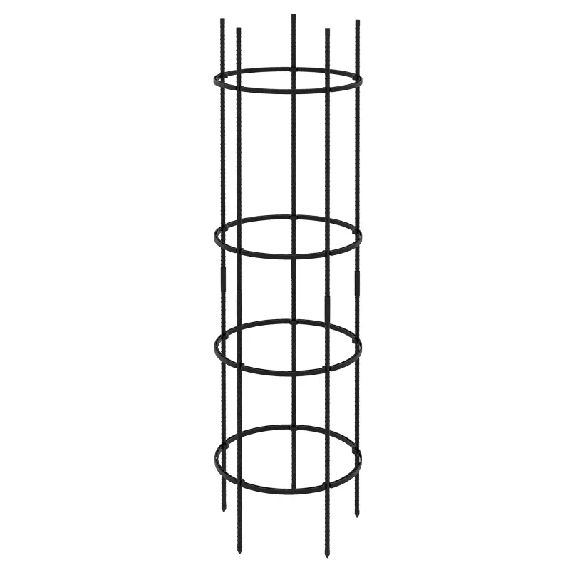 Rankturm, Rankhilfe, versetzbare Ebenen, rostfreier Stahl, Ø50 x 195 cm, Schwarz